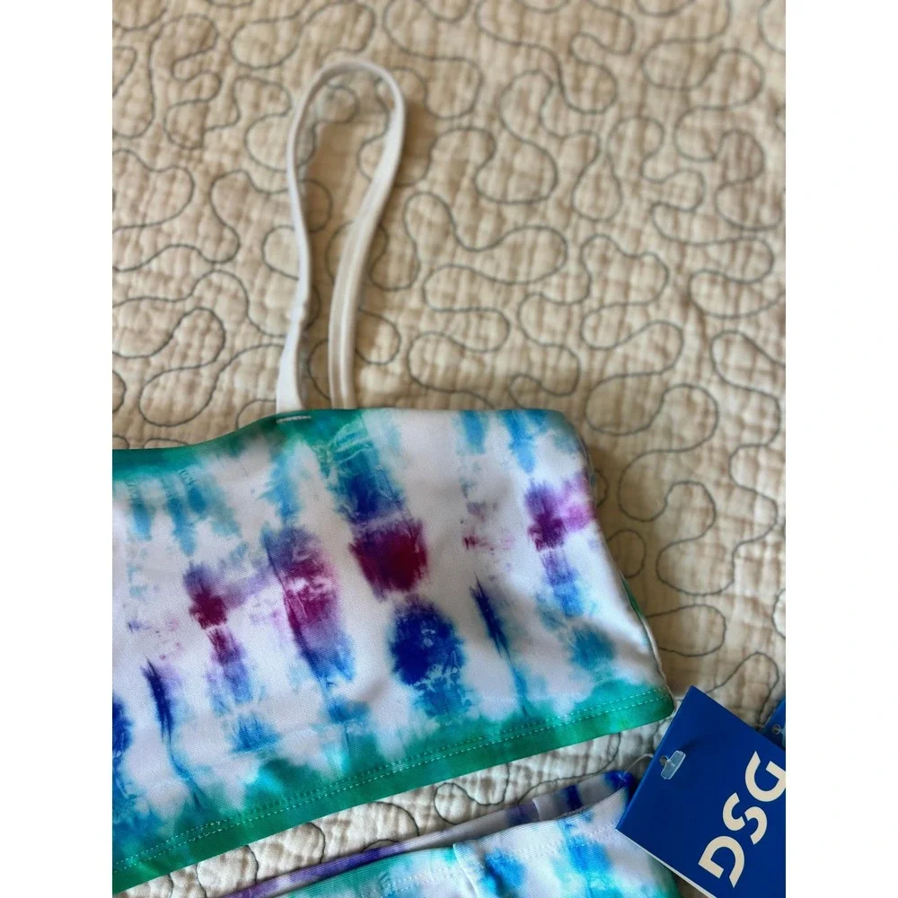 DSG Girls XL High Waisted Bikini Set Tie Dye